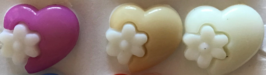Heart with flower shank button